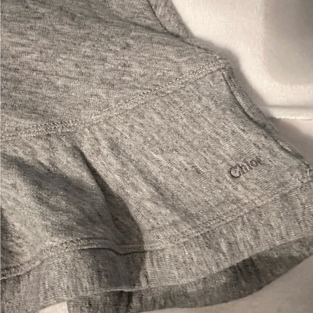 CHLOE Heather Gray Long Sleeve Flared Hem Sweater Dress Silver Buttons Girls 4